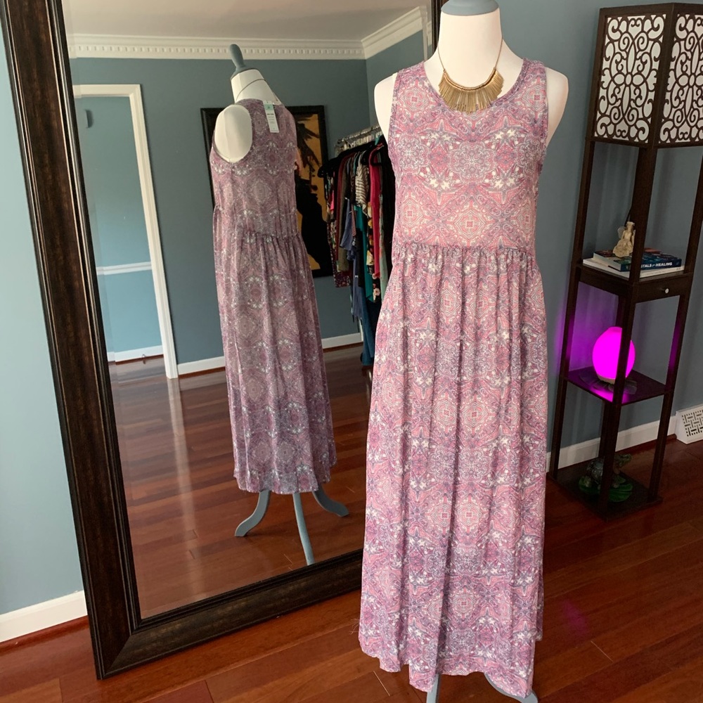 Godiva Maxi Dress - Blue & Pink
